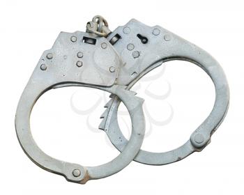 Handcuffs isolated on white background.