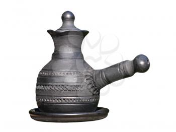 Arabian style coffee pot isolated on white background.