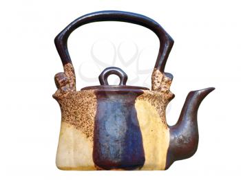 Ceramic teapot isolated on white background.