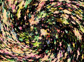 Multicolored stars swirl as abstract background.Digitally generated image.