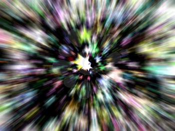 Bright multicolored stars prospective as abstract background.Digitally generated image.