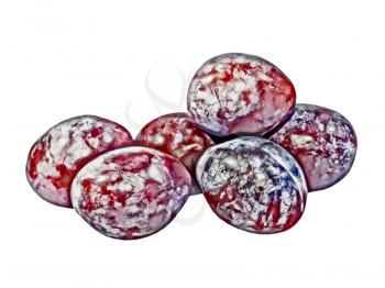 Ripe plums taken closeup isolated on white background.Digitally generated image.