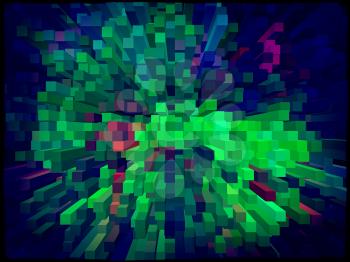 Multicolored grunge square shape geometric background. Digitally generated image.