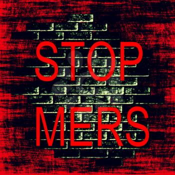 Red grungy background with text.Stop MERS Virus Epidemic concept.Digitally generated image.