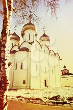 St. Sophia Cathetral in Vologda,Russia.Retro style toned image.