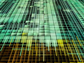 Green and yellow matrix abstract background.Digitally generated image.