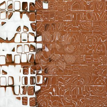 Brown and white abstract cube shape pattern suitable as background. Digitally generated image.