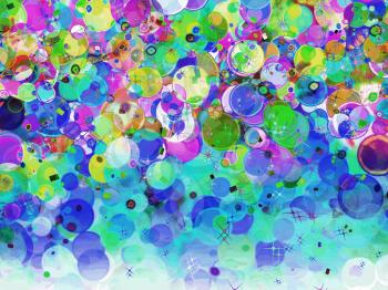 Multicolored bubble and blurry abstract background.
