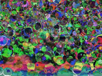 Multicolored bubbles pattern as holiday abstract background.