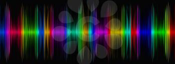 Abstract multicolored sound equalizer on black display.Digitally generated image.