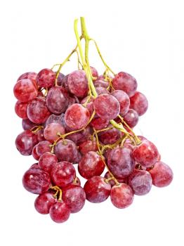 Pink grape isolated on white background.