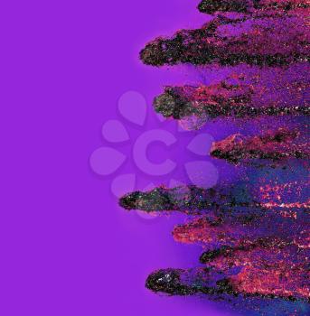 Burning fireballs on lilac background.Digitally altered image.