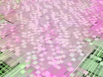 Pink square shape pattern as abstract background.Digitally generated image.