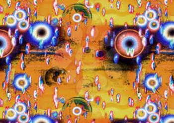 Multicolored improbable spotted abstract background with eye pupil shapes.Digitally altered image.