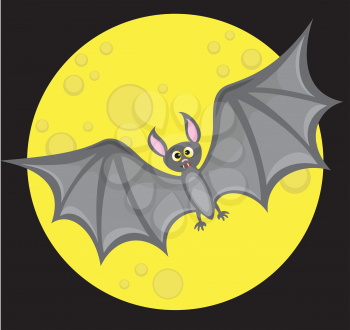 Bat against full moon