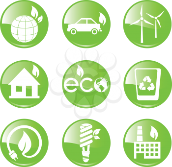 Green, Ecology and environment icon set