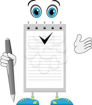 Cartoon character Notepad 