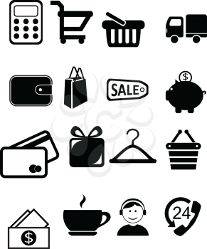 Set of 16 Shopping vector icons 