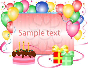 Birthday background with balloons and place for text 
