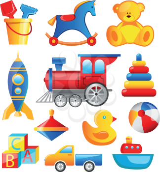 Vector Set Of Different Colorful Toys