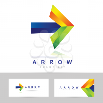 Vector logo concept of a colored arrow icon design