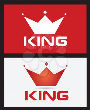Vector template of king crown icon illustration