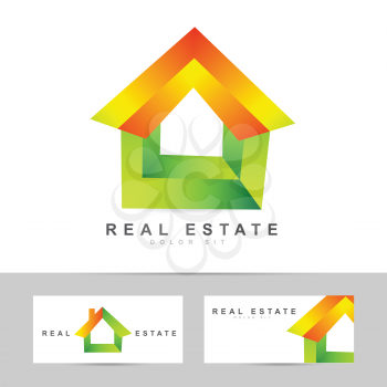 Colored vector template of a real estate logo icon