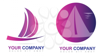 Vector logo template of a ship or sailboat icon