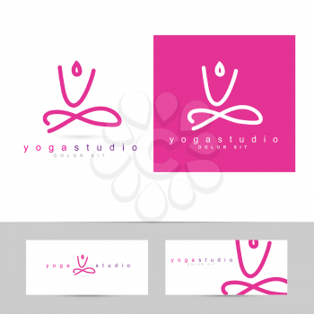 Vector logo template of an abstract yoga pose icon