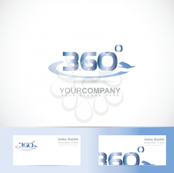 Vector logo template of 360 degrees text number