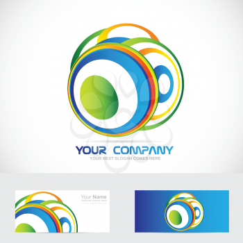 Vector company logo icon element template circle games it media advertising