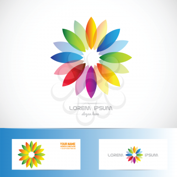 Vector company logo icon element template colors flower