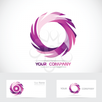 Vector company logo icon element template circle swirl whirlpool pink purple
