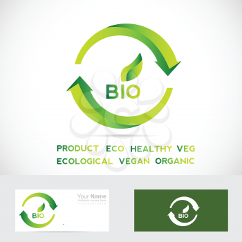 Vector company logo icon element template bio eco product leaf healthy food