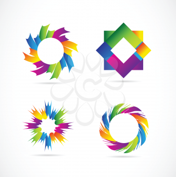 Vector company logo icon element template of various abstract colors for business and corporate