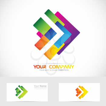 Vector company logo icon element template of abstract colors arrow concept forward moving