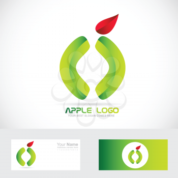 Vector company logo icon element template health food apple green concept