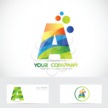 Vector company logo icon element template letter a alphabet colors