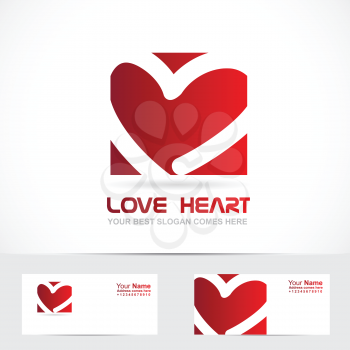 Vector company logo element template love heart red dating symbol icon