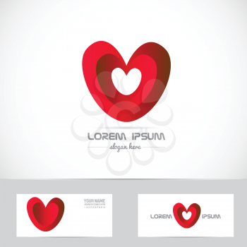 Vector company logo icon element template red heart love shape