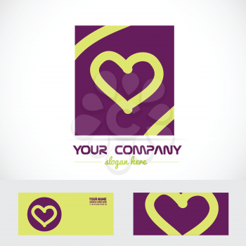 Vector company logo element template love heart purple icon