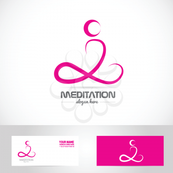 Vector company logo element template of meditation shape yoga asana 