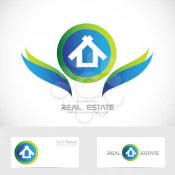 Vector company logo icon element template house real estate residential
