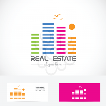 Vector company logo element template real estate buildings color icon