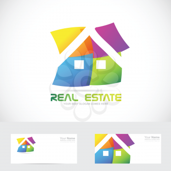 Vector company logo icon element template real estate colors house concept abstract