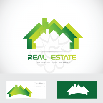 Vector company logo icon element template real estate roof green house residential