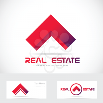 Vector company logo icon element template house red real estate roof residential concept