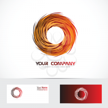 Vector company logo element template circle rotation rotative logo red