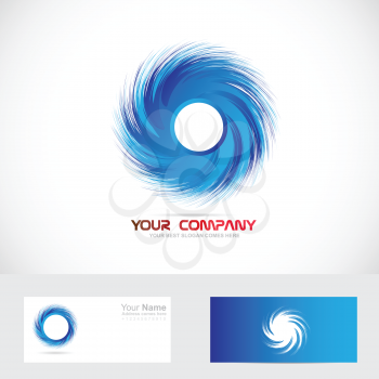 Vector company logo icon element template rotation whirl blue swirl media business