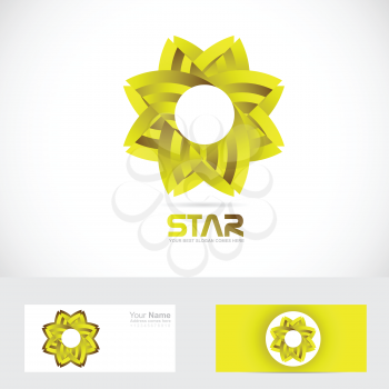 Vector company logo icon element template star yellow 3d